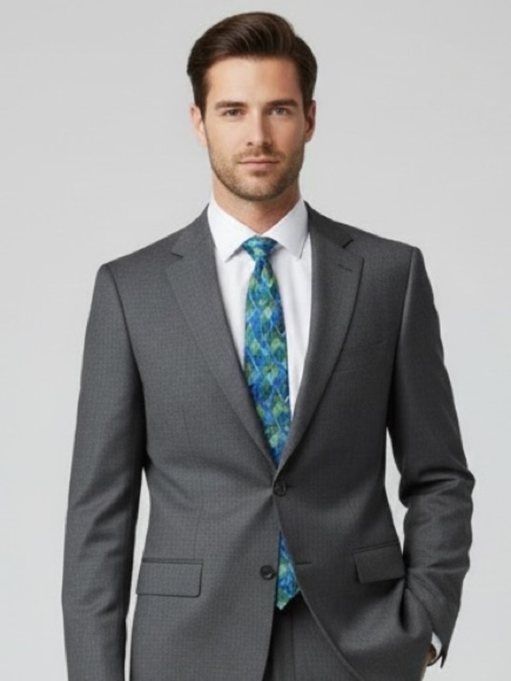 J Garcia | 100% silk blue patterned tie
